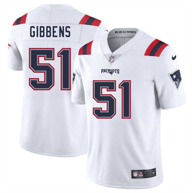 Men & Women & Youth New England Patriots #51 Jack Gibbens White 2025 Vapor Limited Stitched Jersey